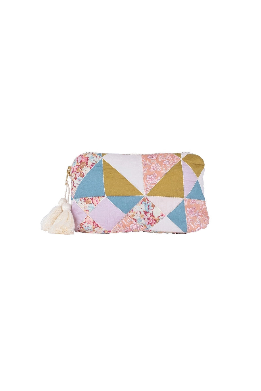 Pochette - Patchwork Fiori Blu&Rosa - LARGE