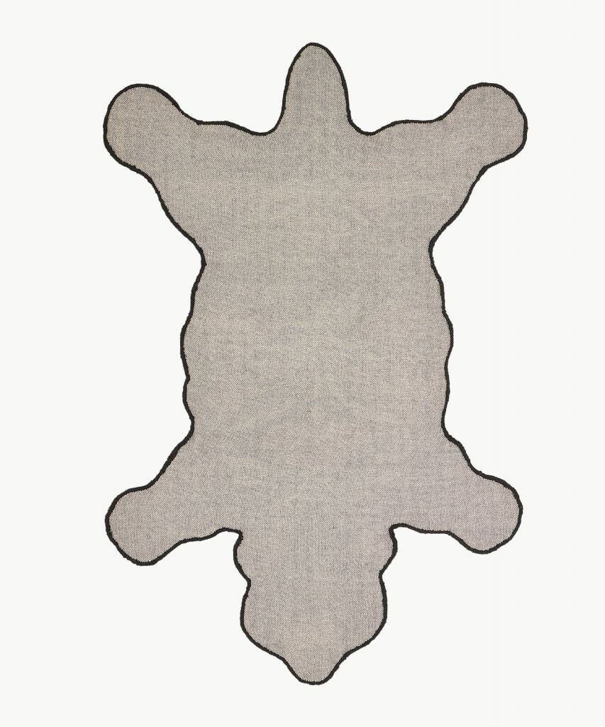 Tappeto Animale Orso Nero Floreale - Grande