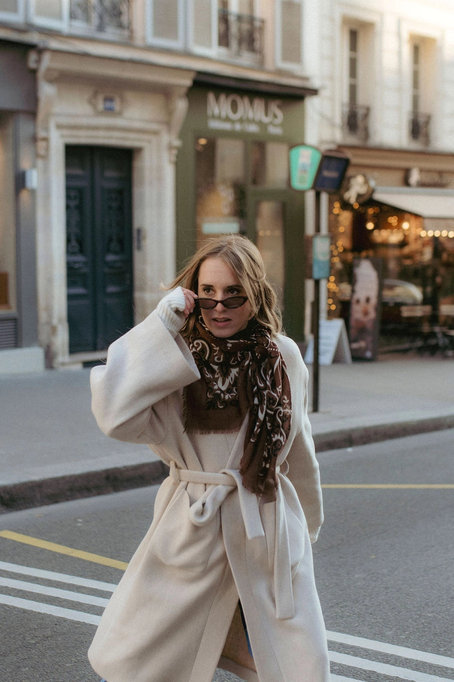 Foulard Stampa Bandana - Lana&Seta - Marrone