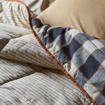 Coperta stampa check e riga - imbottita