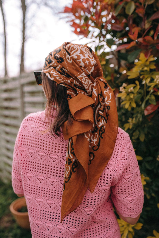 Foulard Stampa Bandana - Caramello