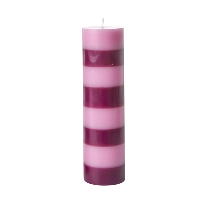 Candela Extra Grande - Righe Rosa e Burgundy