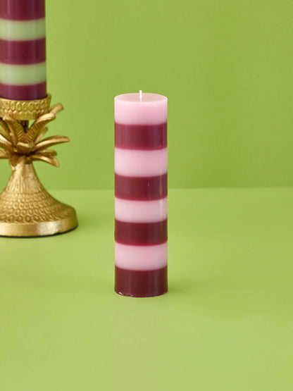 Candela Extra Grande - Righe Rosa e Burgundy