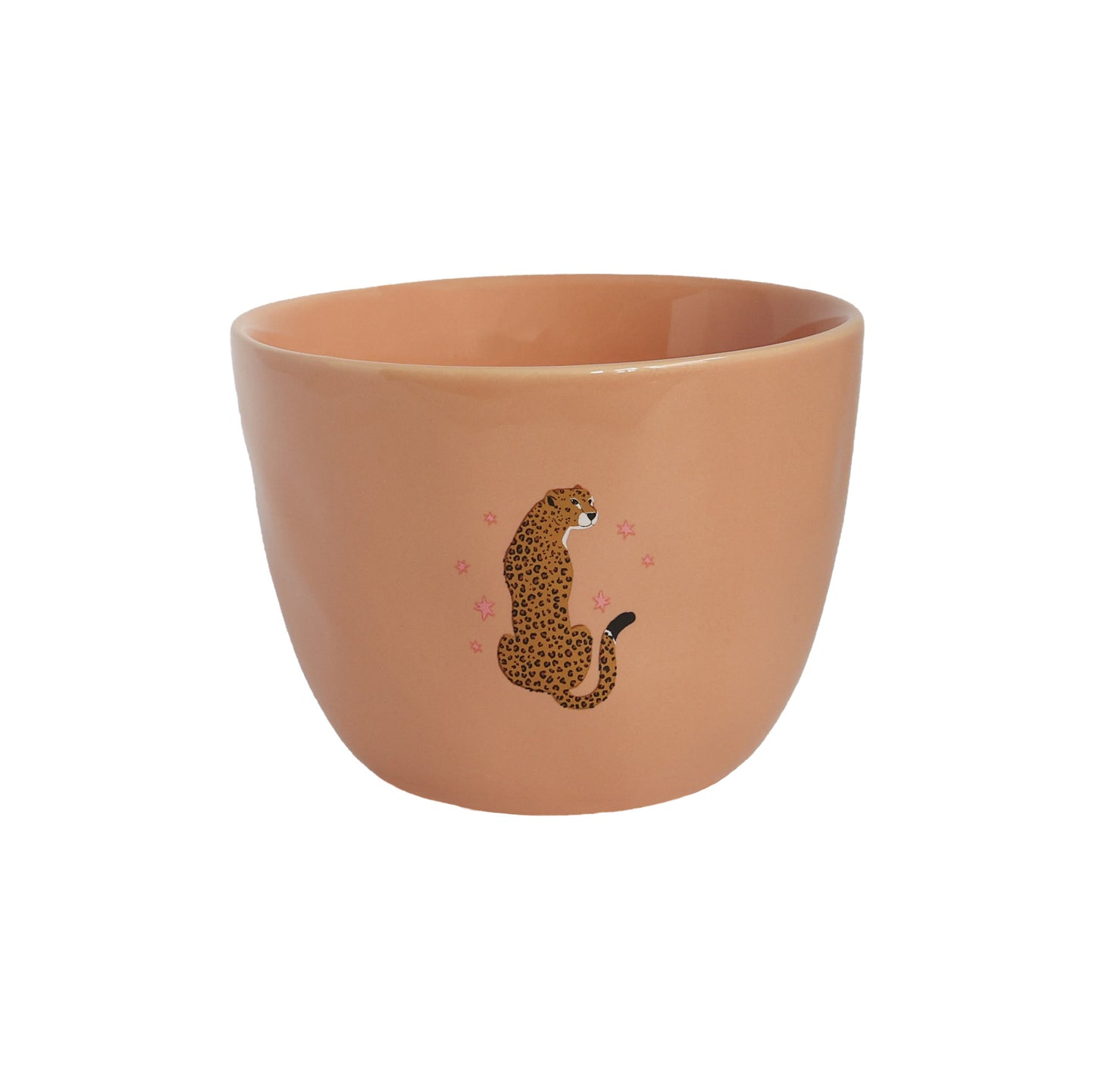 TAZZA - Large Peach Cup Leopard