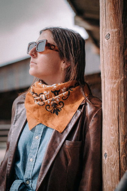 Foulard Stampa Bandana - Caramello