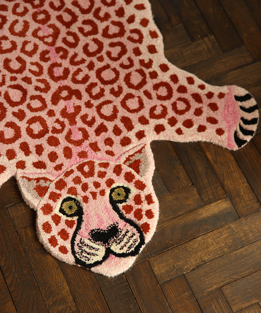 Tappeto Animale Leopardo Rosa - Grande